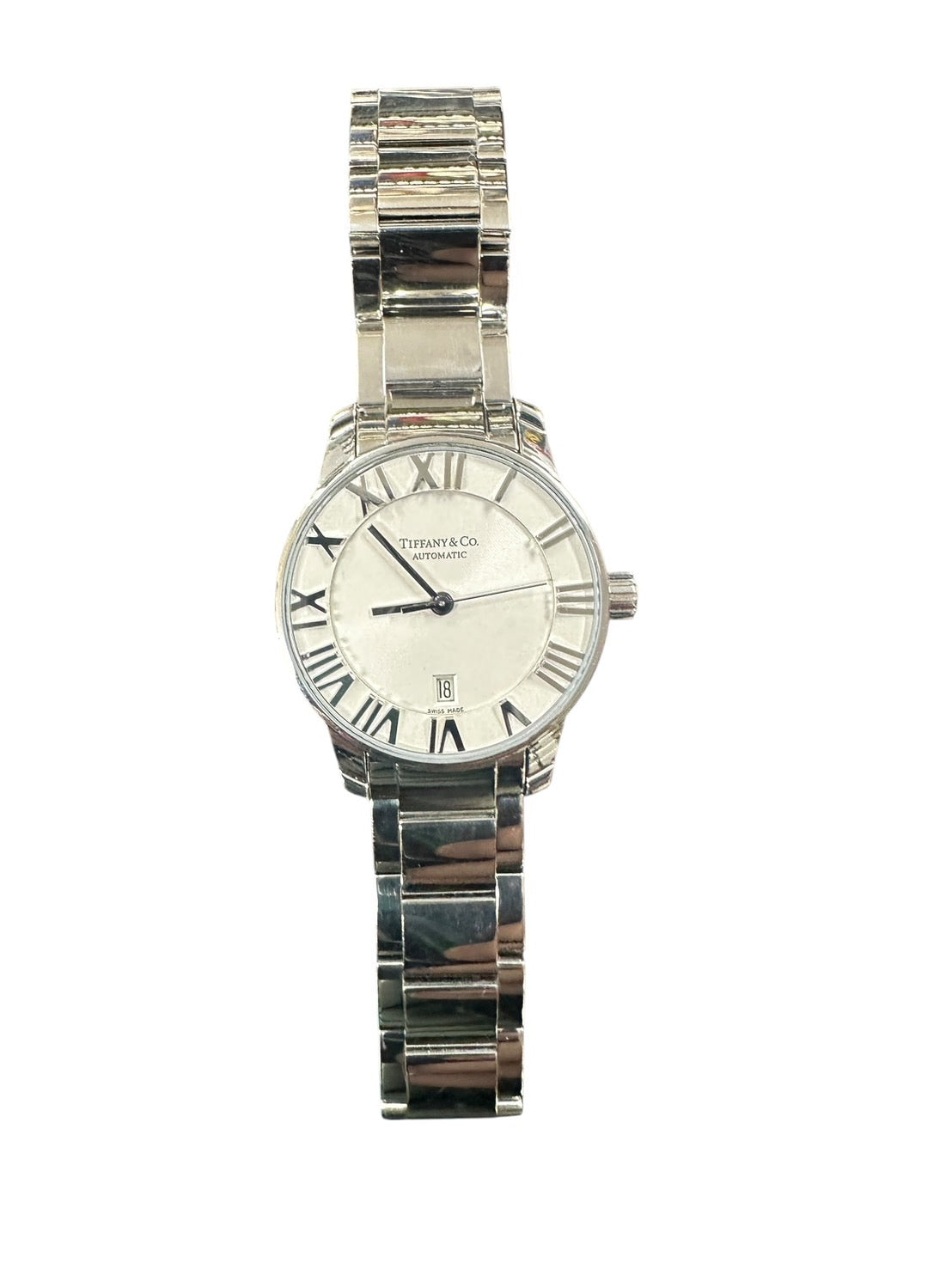 Tiffany & Co. Atlas T1623 Automatic Silver Dial Stainless Steel 28mm Ladies Watch - ER26