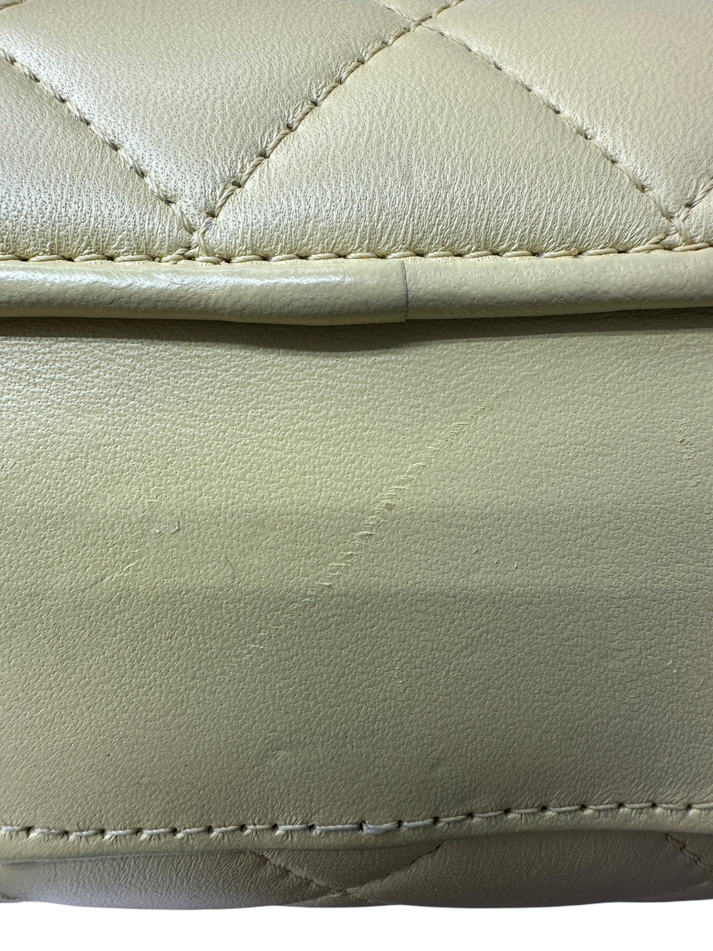 Chanel Small Vanity Case Chunky Chain Handle Quilted Lambskin Pale CH2000