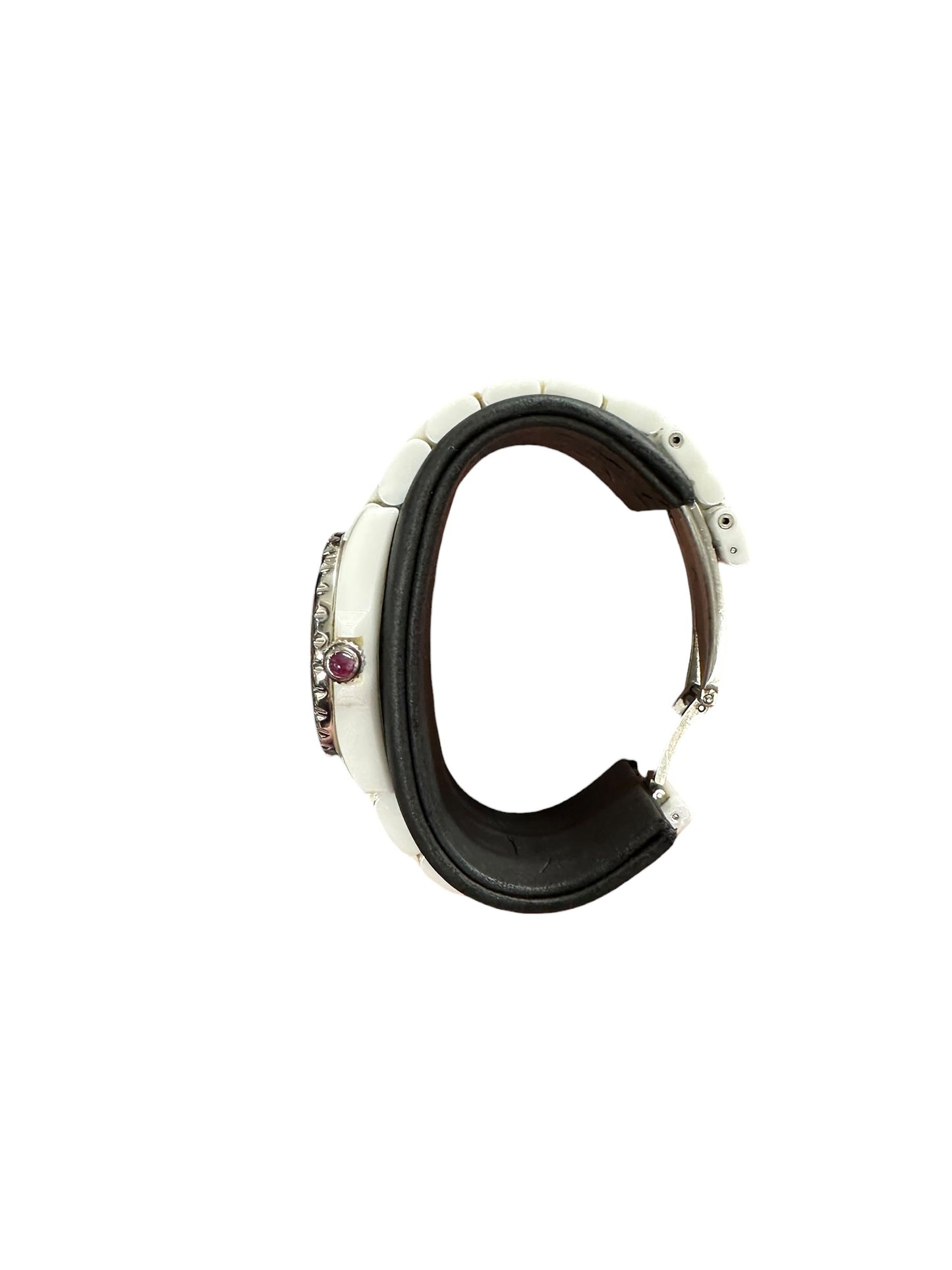 Chanel J12 White Ceramic Quartz Watch with Baguette Stone Bezel & Dial KA392