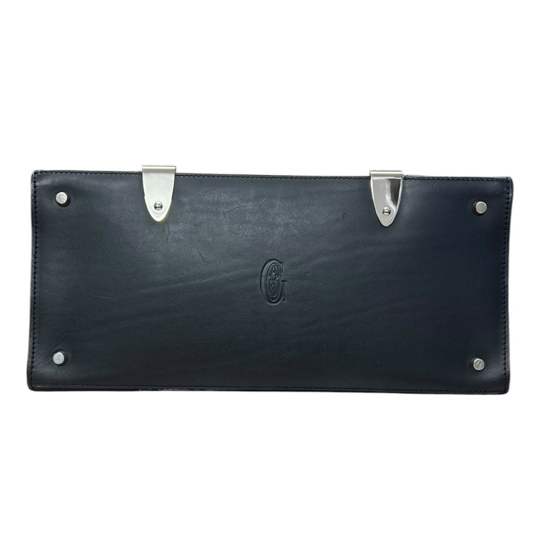 GOYARD Goyardine Canvas Trunk Handbag Black / Tan / Yellow Silver Hardware GO20