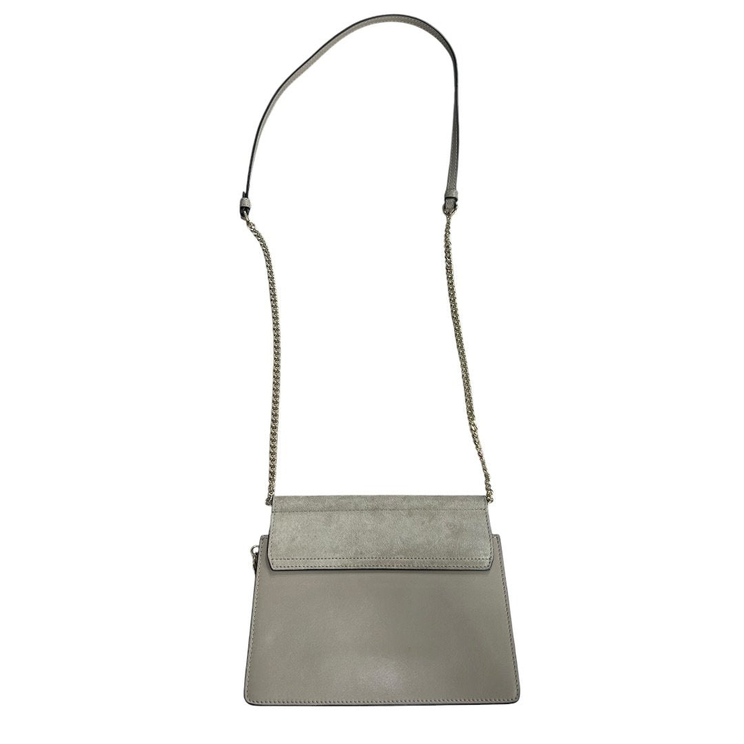 CHLOÉ Leather and Suede Faye Shoulder Bag Shoulder Bag Grey Gold Hardware ch2226