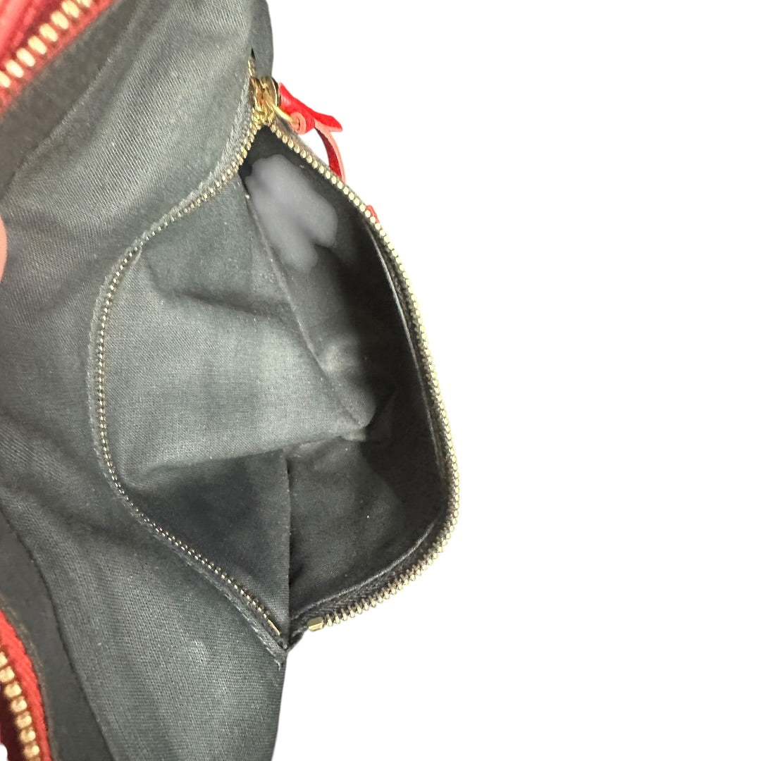 BALENCIAGA Leather City Handbag Red Gold Hardware BA46