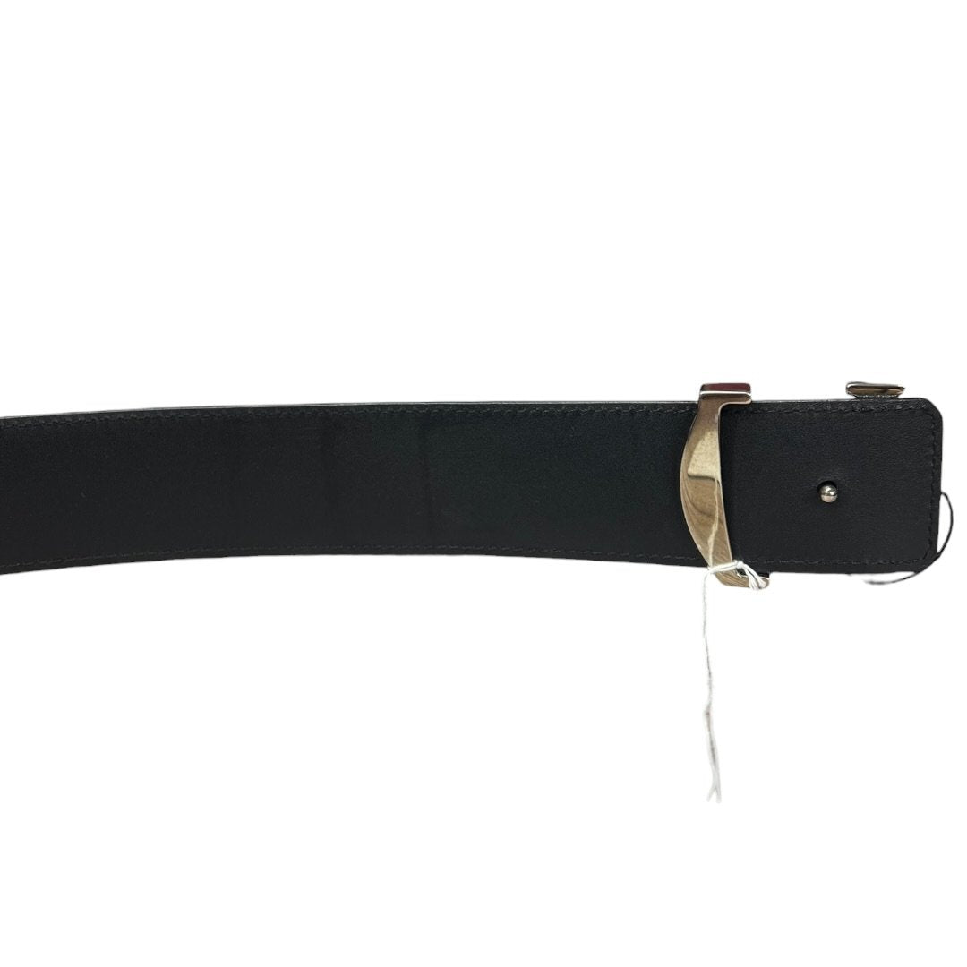 LOUIS VUITTON Monogram LV Initiales 40mm Belt Belt Brown / Black Silver Hardware NJ144