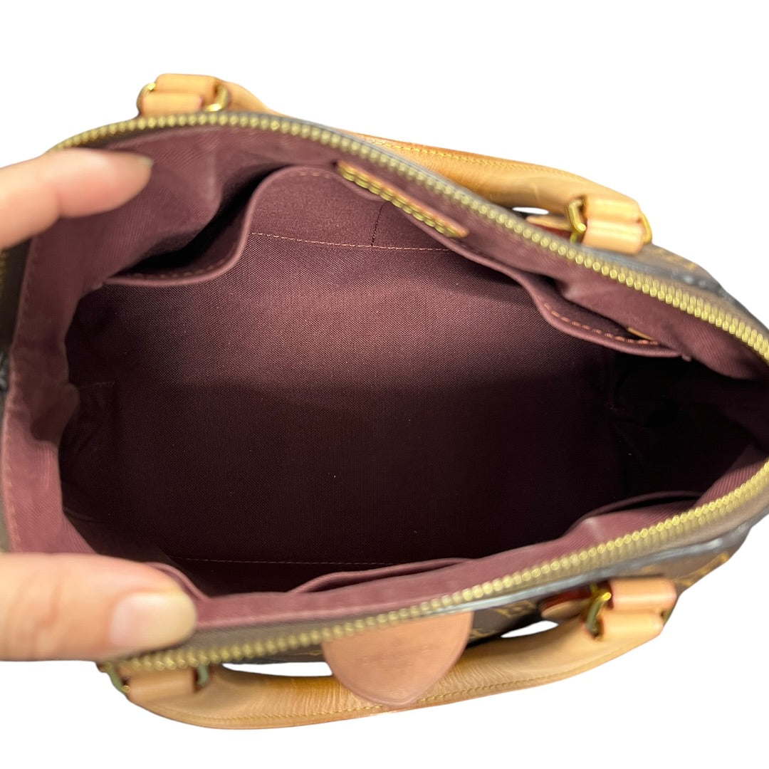 LOUIS VUITTON Monogram Turenne PM Handbag Monogram Brown, Natural Gold Hardware LO2294