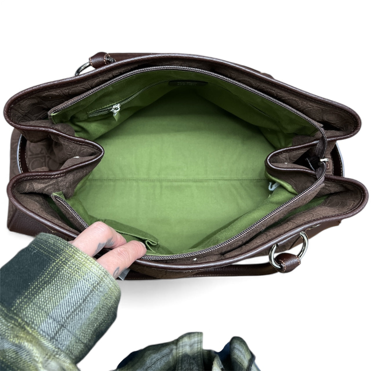 FERRAGAMO Brown Logo Tote Bag Fe302