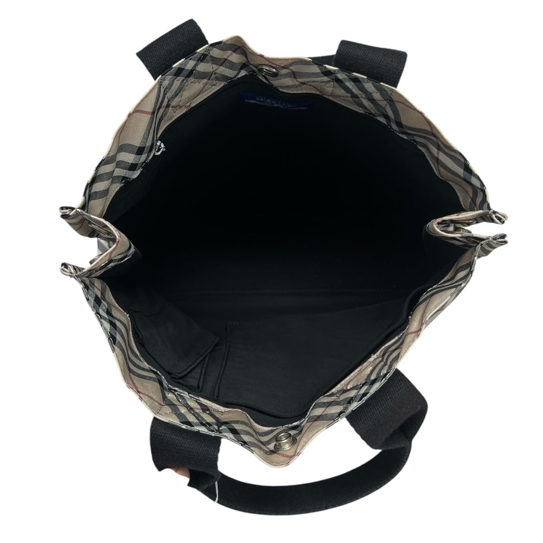 BURBERRY Nova Check Tote Bag Beige Plaid Handbag BU1217