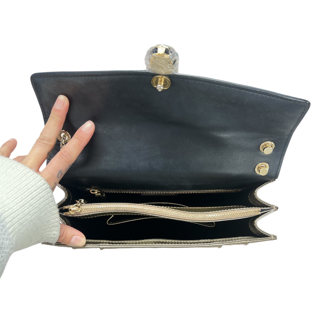 BVLGARI Serpenti Forever Patent Leather Chain Shoulder Bag Silver BV61