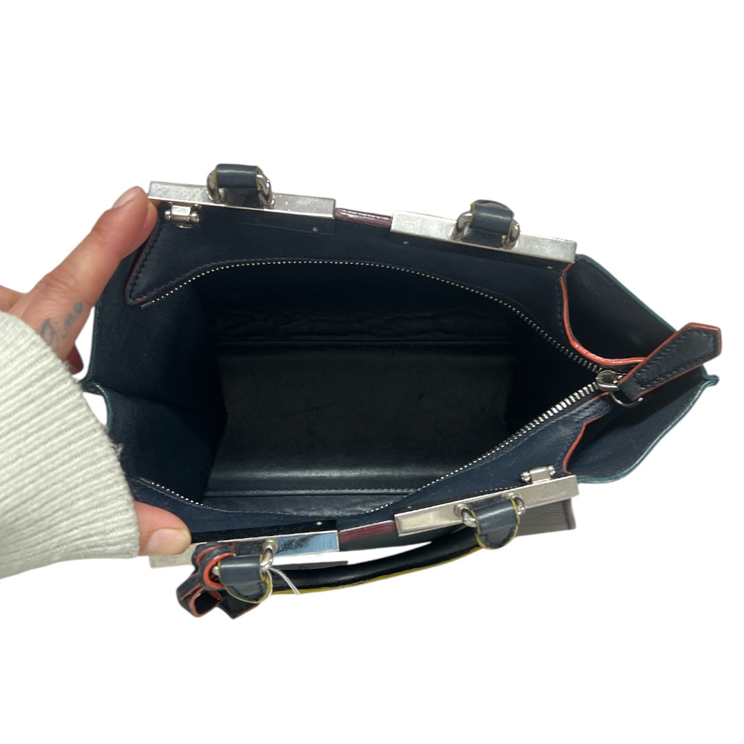 FENDI Petite 2Jours Leather 2Way Top Handle Shoulder Bag Black FE363