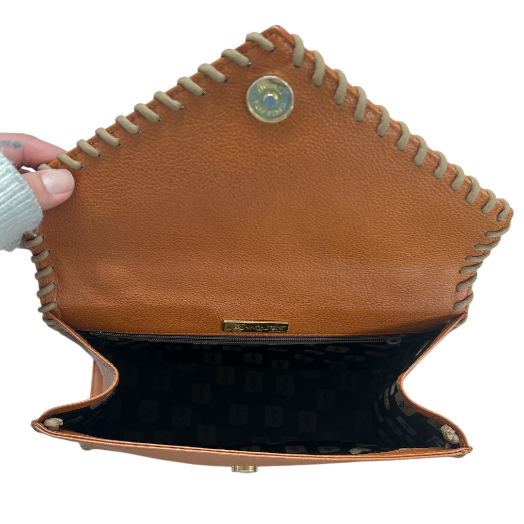 Yves Saint Laurent Leather Handbag Top Handle Bag Brown Yv154