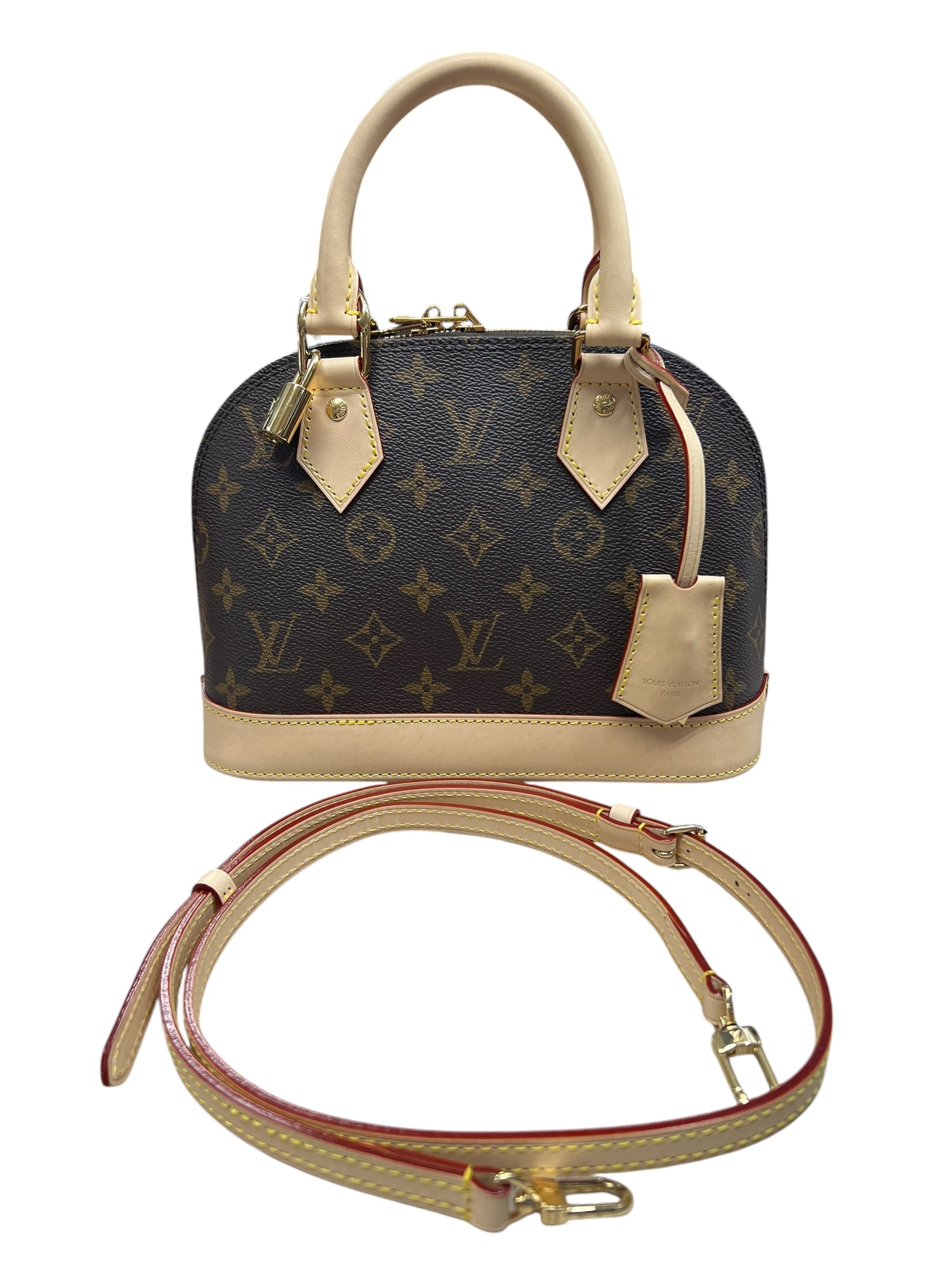 LOUIS VUITTON Monogram Alma BB 2-Way Shoulder Bag Handbag Brown 