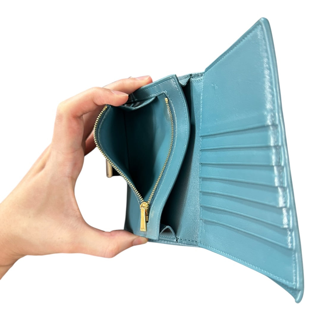 Authentic Celine Bicolor Leather Flap Long Walletz CE251