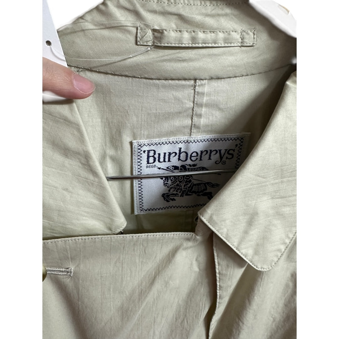 Authentic Burberrys Vintage Single Breasted Trench Coat Light Beige BU1074