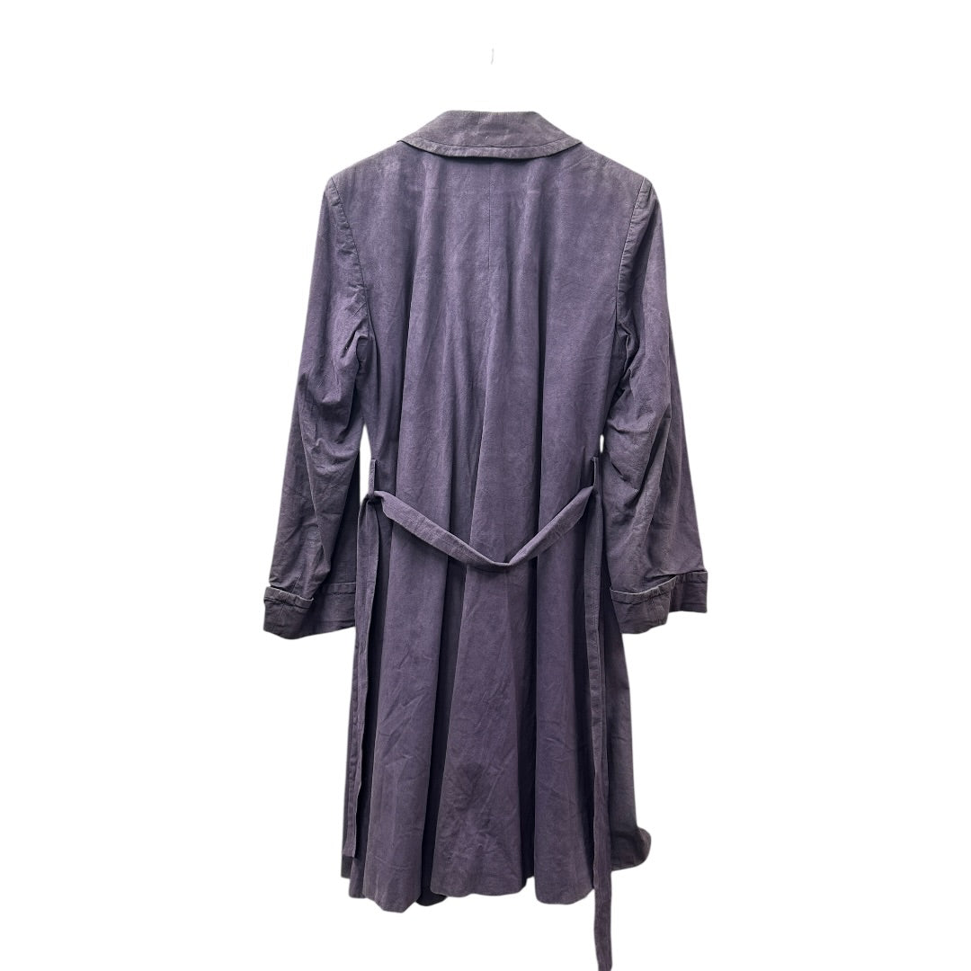 Authentic Yves Saint Laurent Purple Suede-Finish Trench Coat Yv149