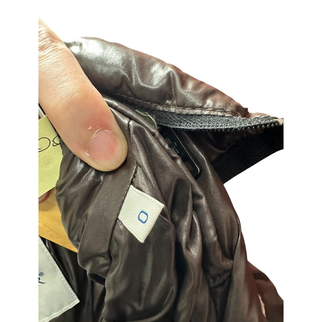 MONCLER Brown Quilted Long Down Coat with Belt MO250