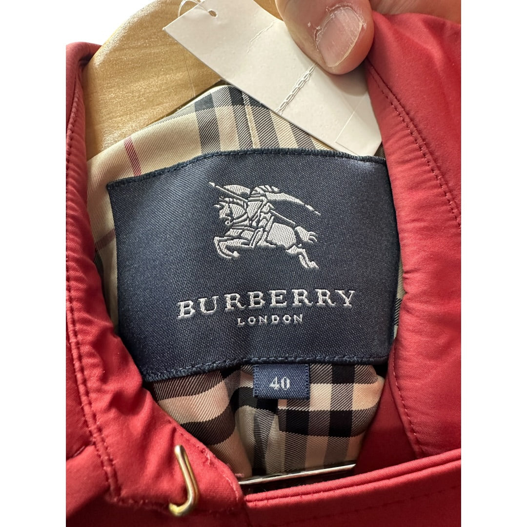 Authentic Burberry London Double-Breasted Half Coat Bordeaux BU1073