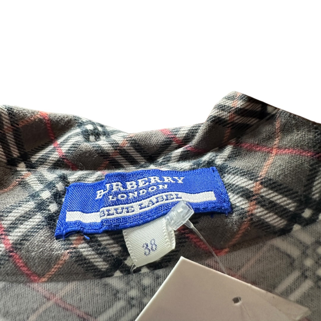 Authentic Burberry Blue Label Check Pattern Top with Embroidered Logo BU1178