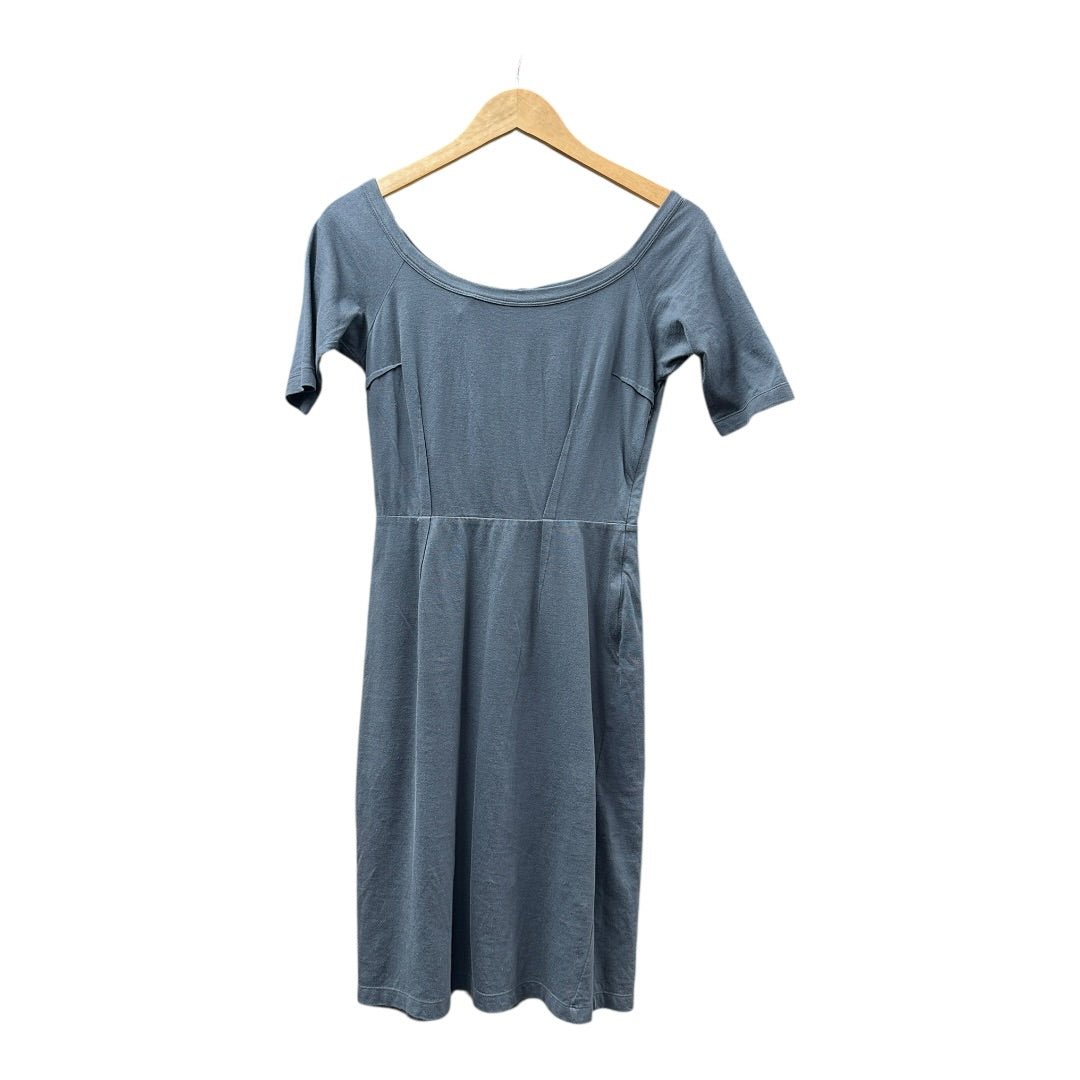 Authentic PRADA Gray Lace-Up Back Cotton Short-Sleeve Dress PR150 – T-Family