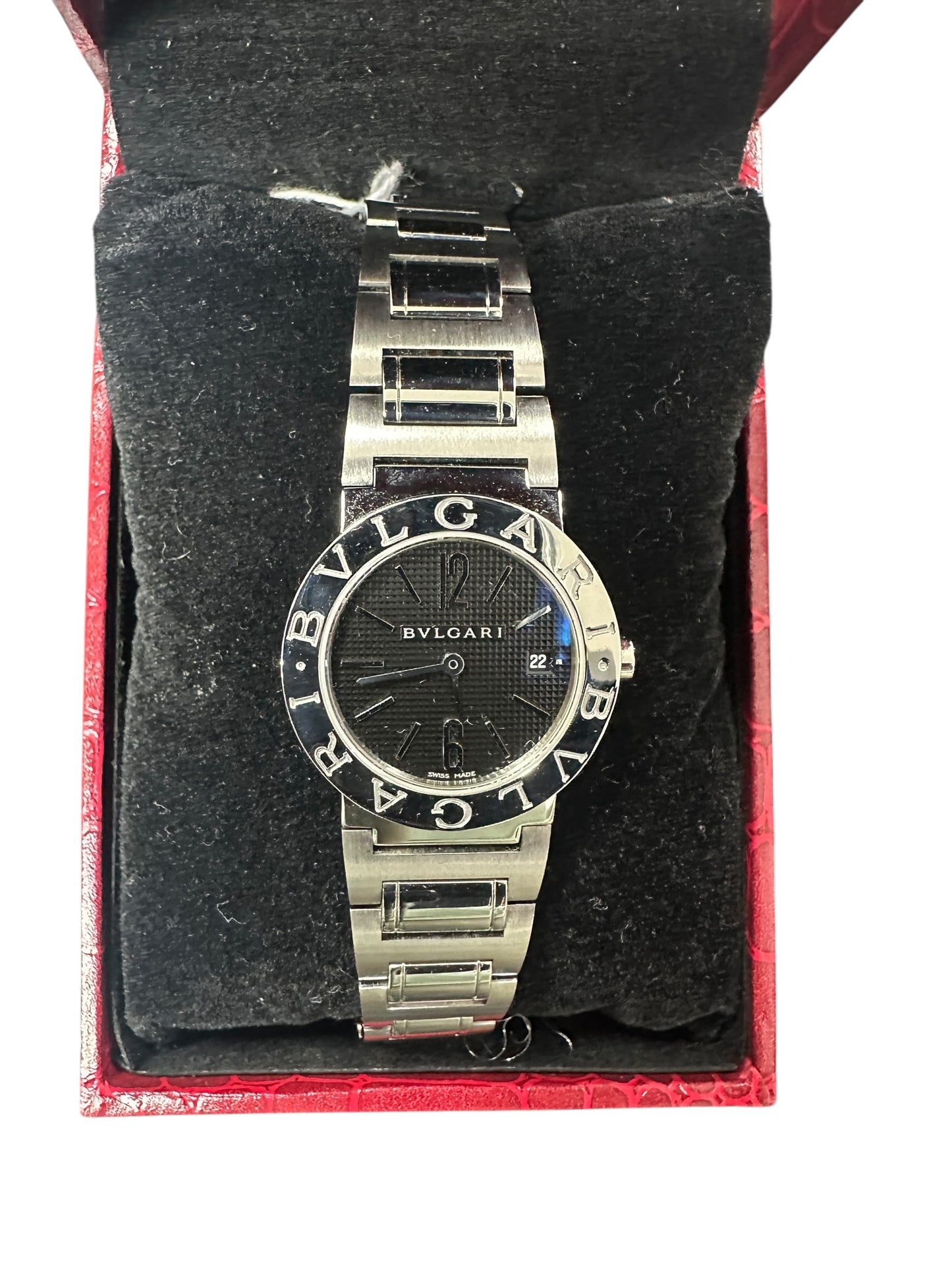 BVLGARI Swiss Made Bvlgari Bvlgari Black Textured Dial Watch ER32