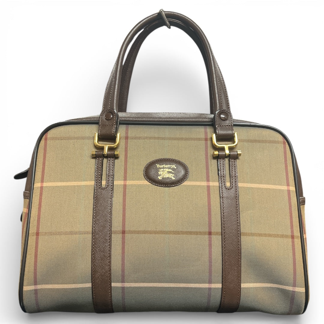 Burberry Check Pattern Boston Bag BU987