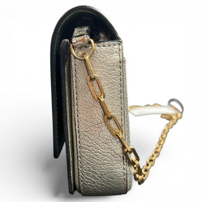 BURBERRY Silver Flap Shoulder Bag BU1015