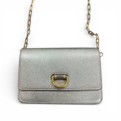BURBERRY Silver Flap Shoulder Bag BU1015