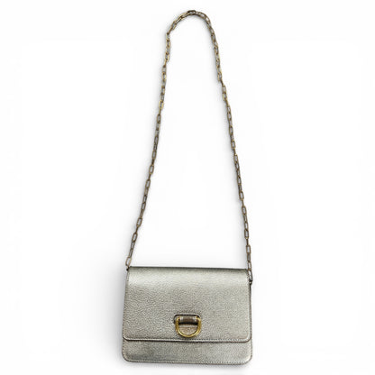 BURBERRY Silver Flap Shoulder Bag BU1015