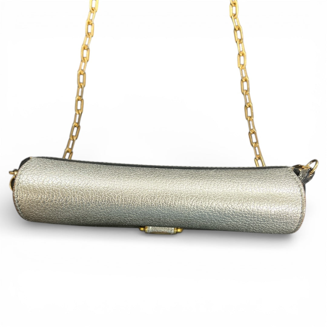 BURBERRY Silver Flap Shoulder Bag BU1015