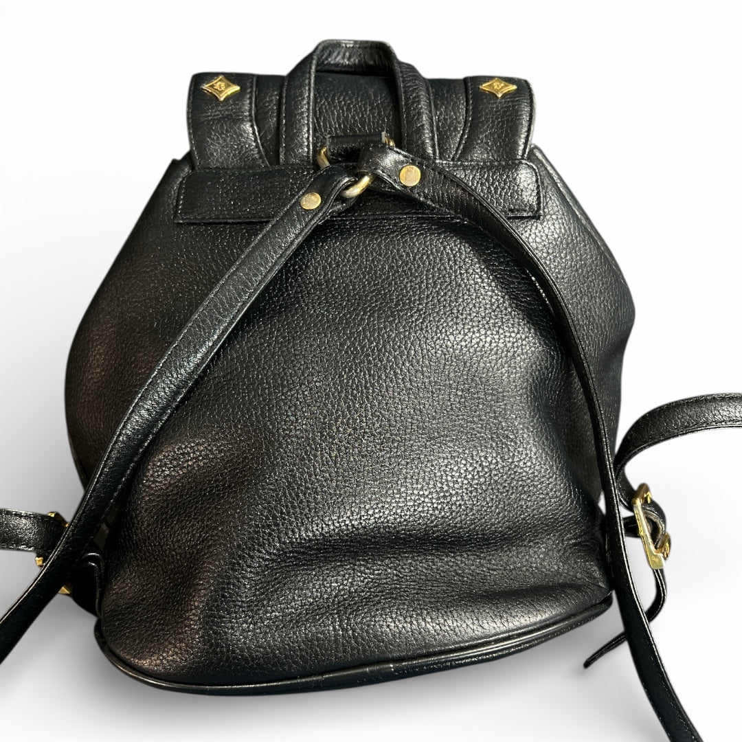 MCM Black Leather Backpack MC179