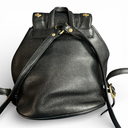 MCM Black Leather Backpack MC179