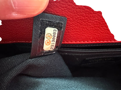 Chanel Top Handle Saddle Messenger Flap Bag Quilted Leather Red -CH1781