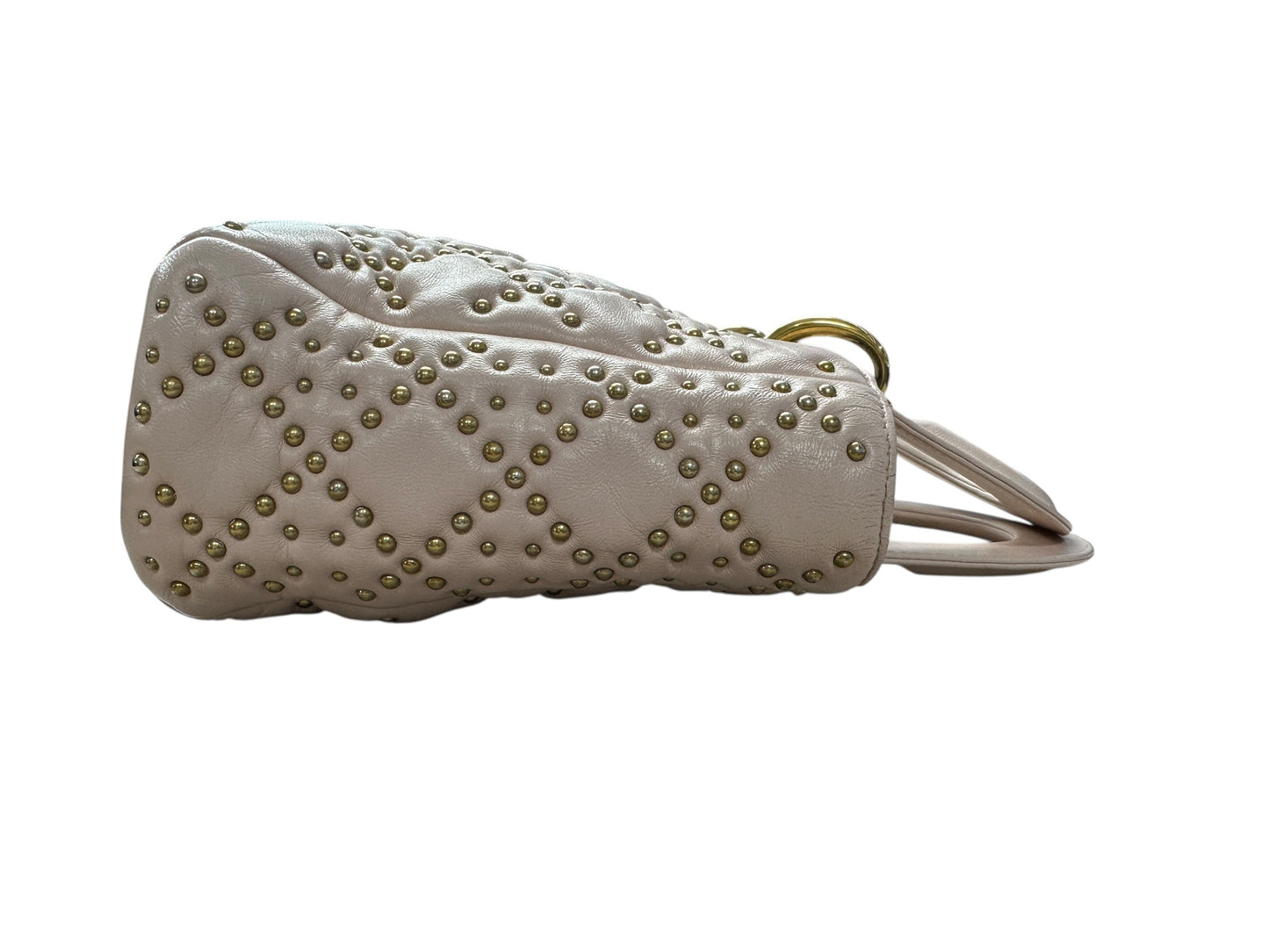Christian Dior Lady Dior Studded Leather Handbag Pale Pink -CH1997
