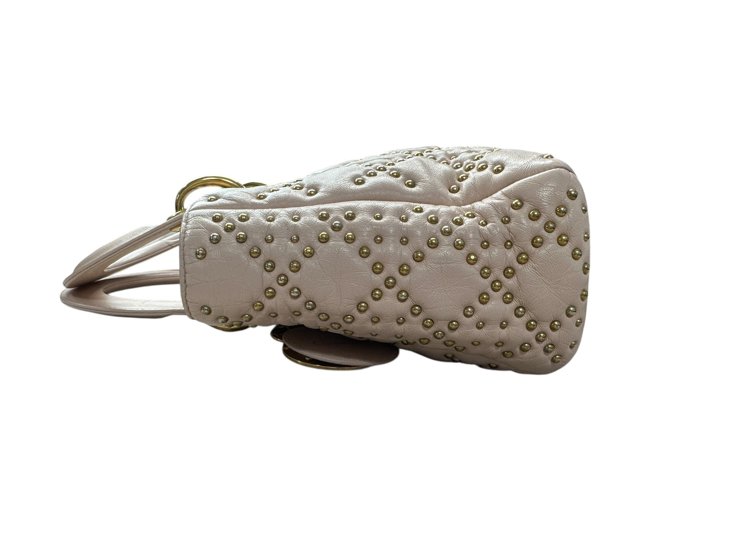 Christian Dior Lady Dior Studded Leather Handbag Pale Pink -CH1997