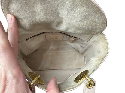 Christian Dior Lady Dior Studded Leather Handbag Pale Pink -CH1997