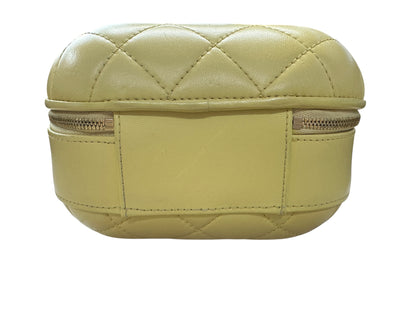 Chanel Small Vanity Case Chunky Chain Handle Quilted Lambskin Pale CH2000