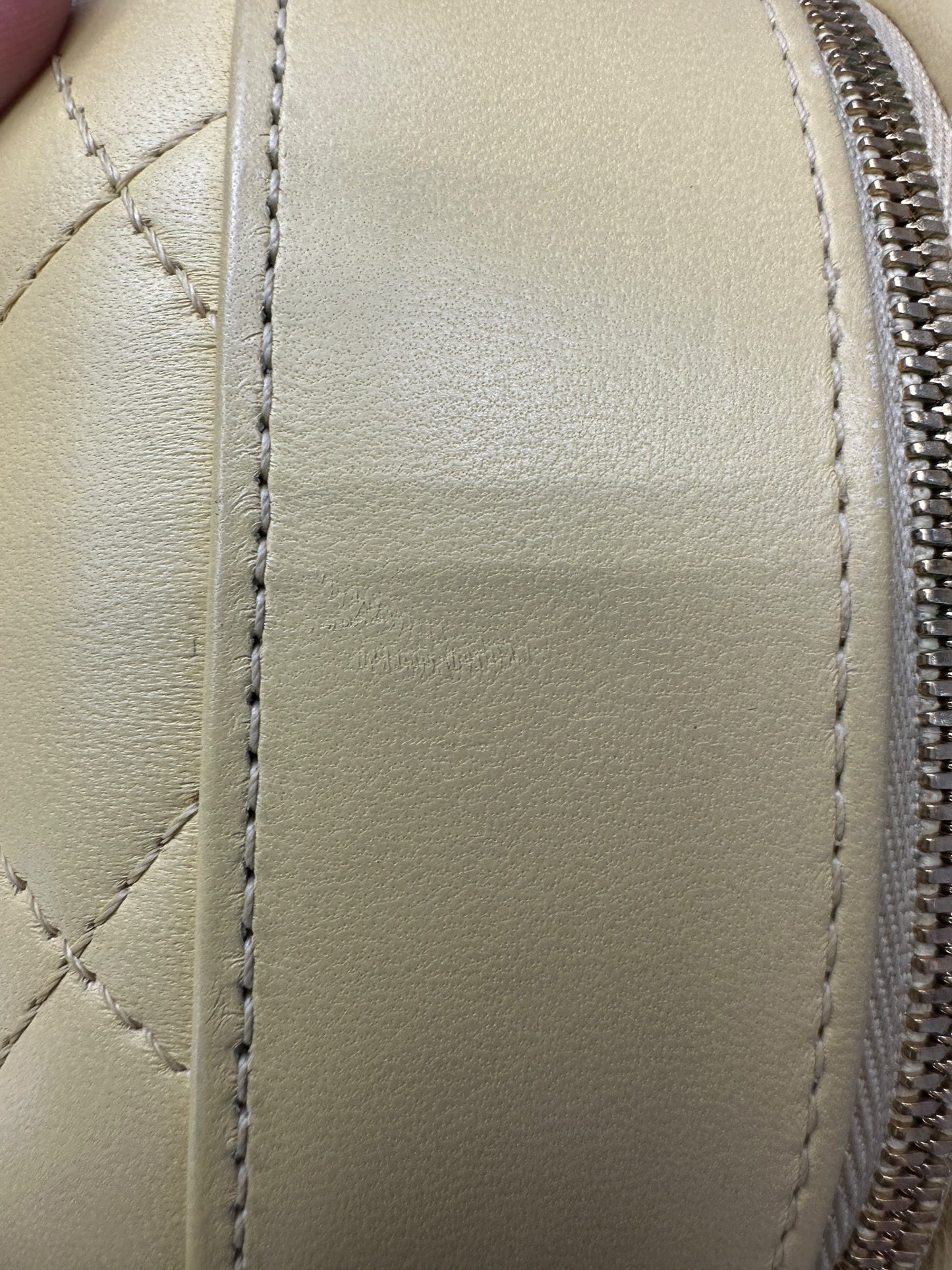 Chanel Small Vanity Case Chunky Chain Handle Quilted Lambskin Pale CH2000