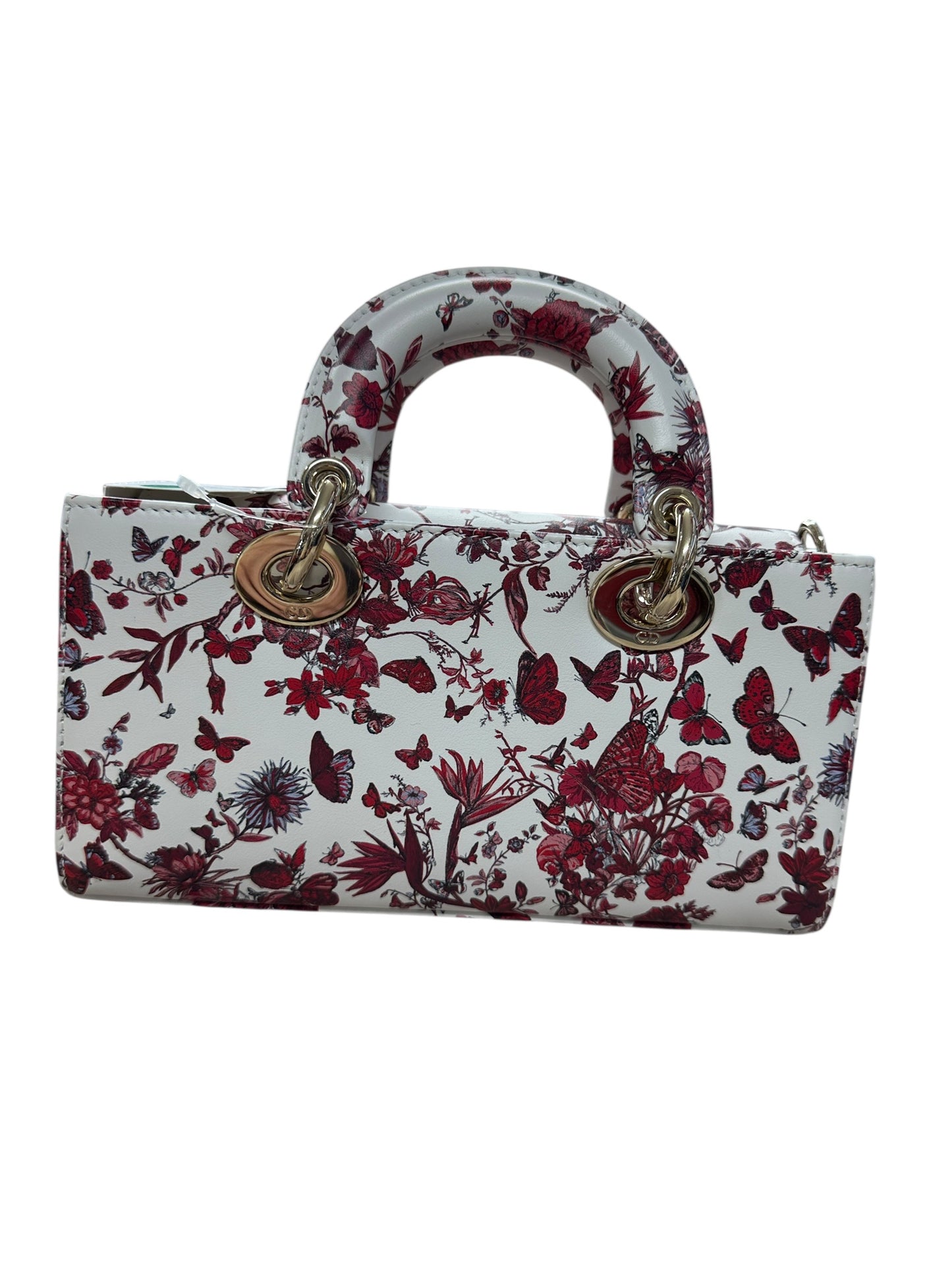 Christian Dior Lady D-Joy Leather Handbag Floral Butterfly Print -Ch2004