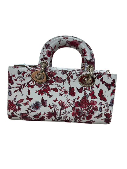 Christian Dior Lady D-Joy Leather Handbag Floral Butterfly Print -Ch2004