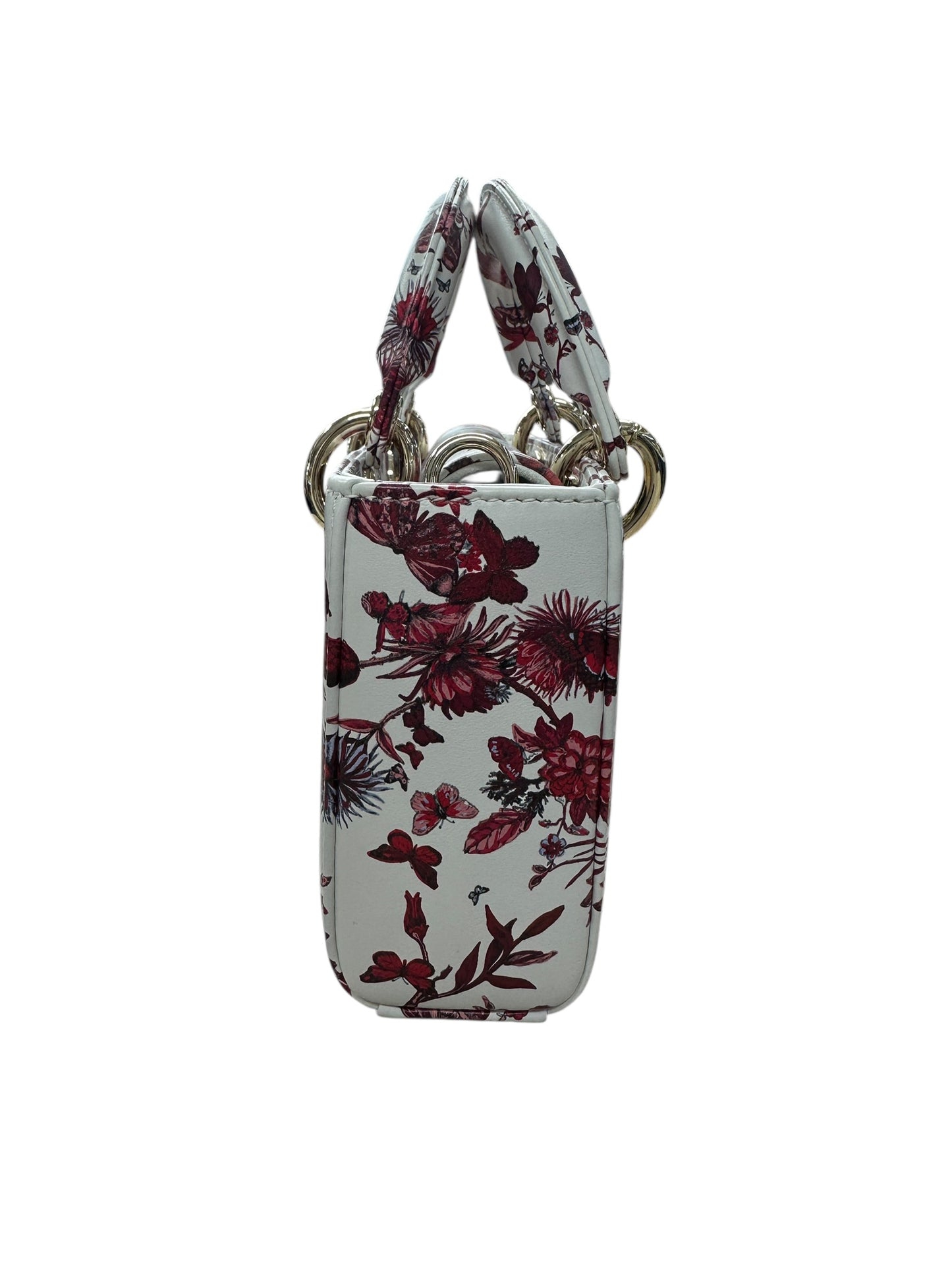 Christian Dior Lady D-Joy Leather Handbag Floral Butterfly Print -Ch2004