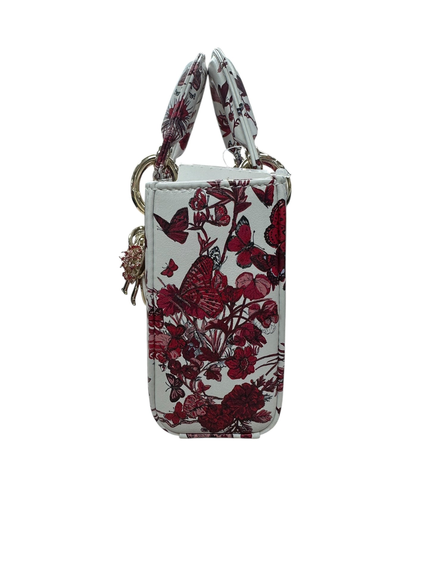 Christian Dior Lady D-Joy Leather Handbag Floral Butterfly Print -Ch2004