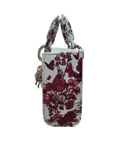 Christian Dior Lady D-Joy Leather Handbag Floral Butterfly Print -Ch2004