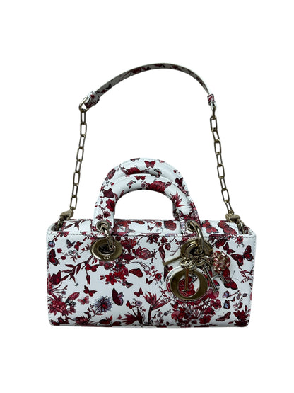 Christian Dior Lady D-Joy Leather Handbag Floral Butterfly Print -Ch2004