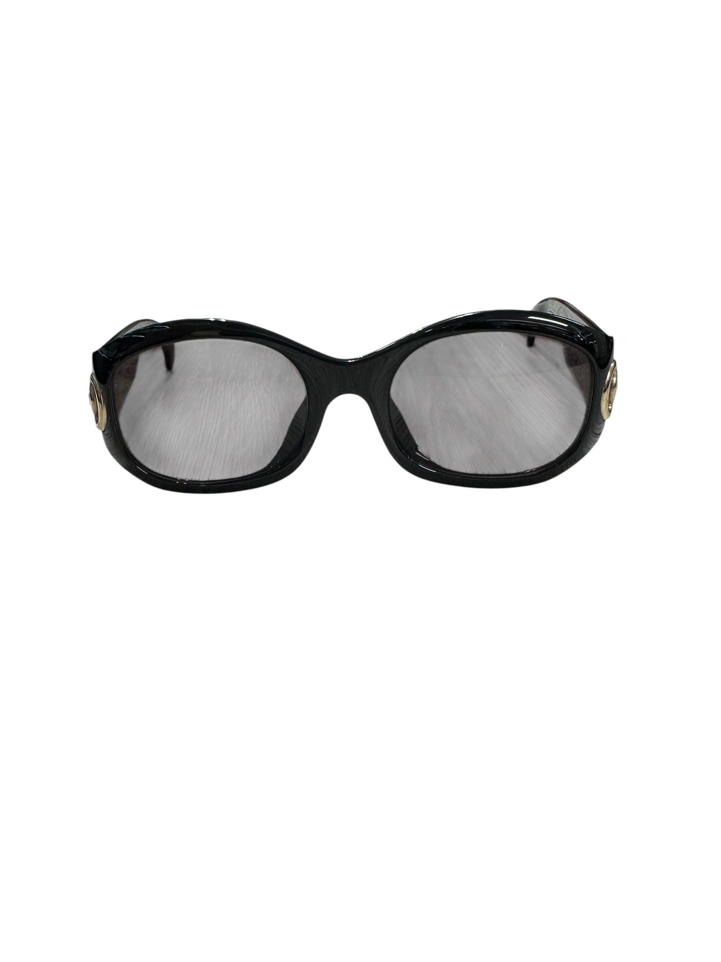 Christian Dior Vintage Sunglasses Black Frame Gold CD Hardware CH690