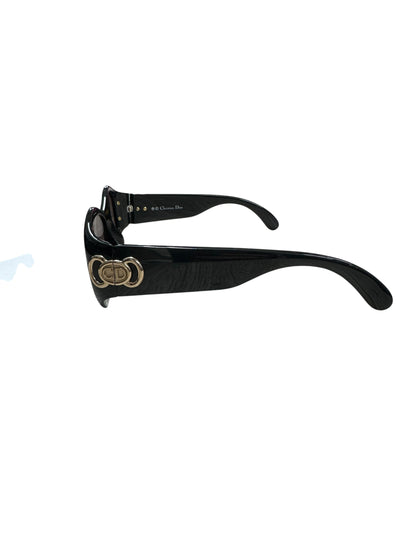 Christian Dior Vintage Sunglasses Black Frame Gold CD Hardware CH690