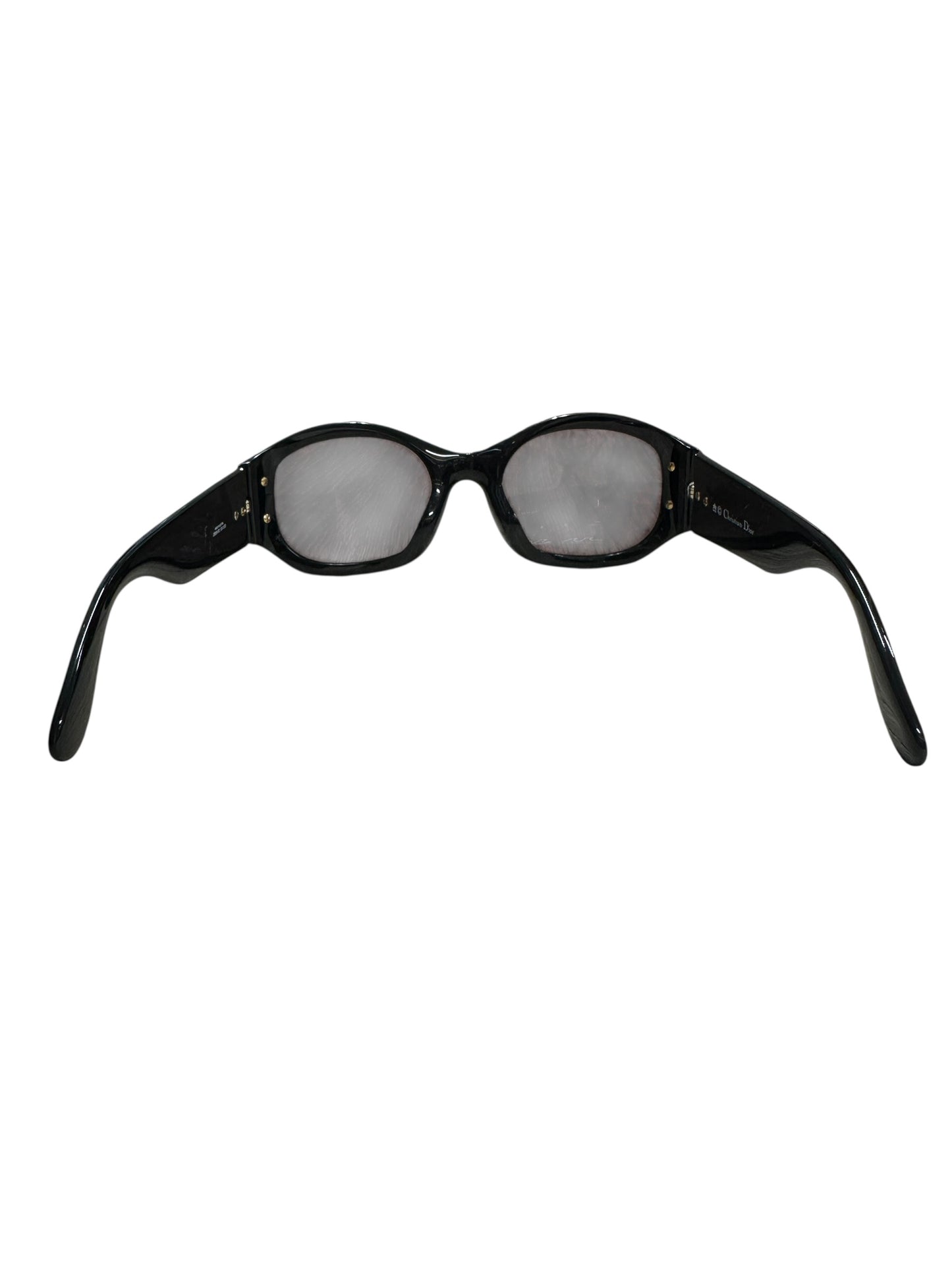 Christian Dior Vintage Sunglasses Black Frame Gold CD Hardware CH690