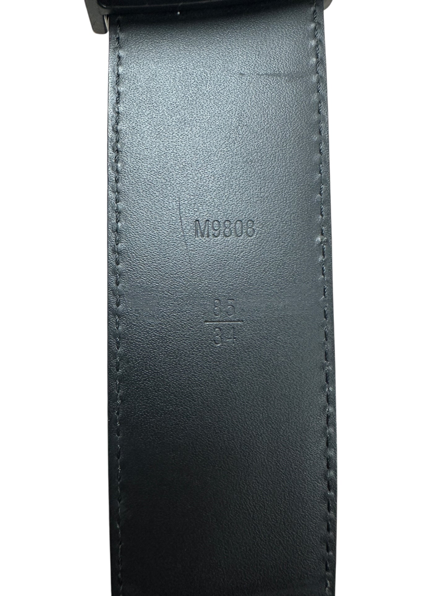 LOUIS VUITTON Damier Graphite Initiales Belt, Black with Black Hardware, LO2057