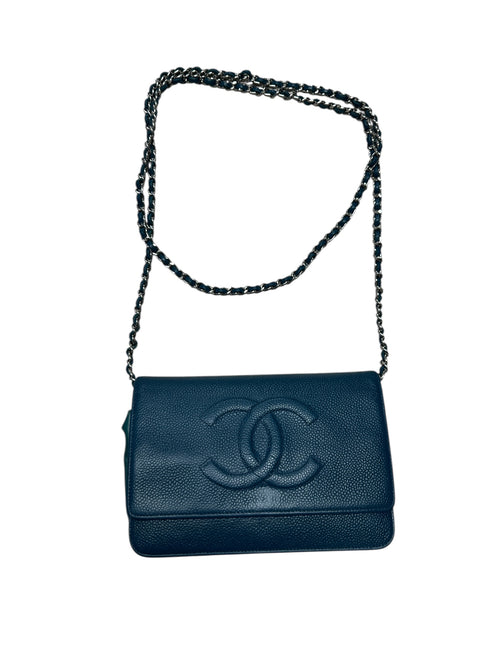 Chanel Timeless CC Caviar Leather Wallet on Chain WOC Teal CH2099