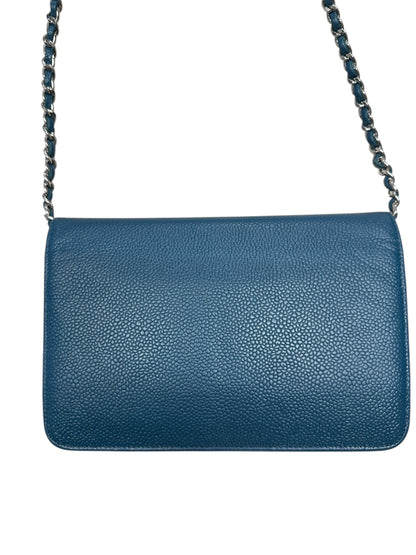 Chanel Timeless CC Caviar Leather Wallet on Chain WOC Teal -CH2099