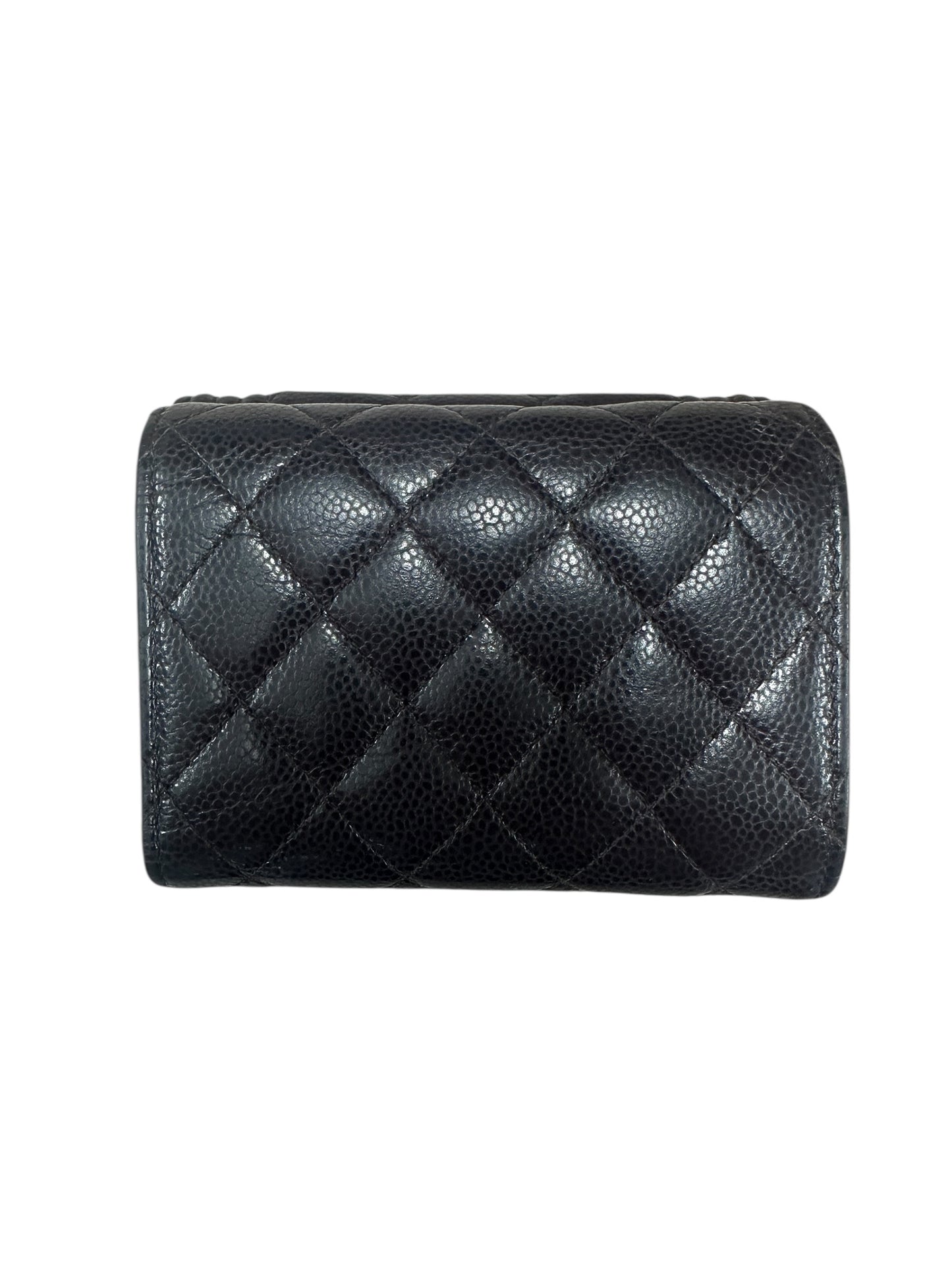 Chanel Boy Compact Tri-fold Wallet Caviar Leather Black -CH2101