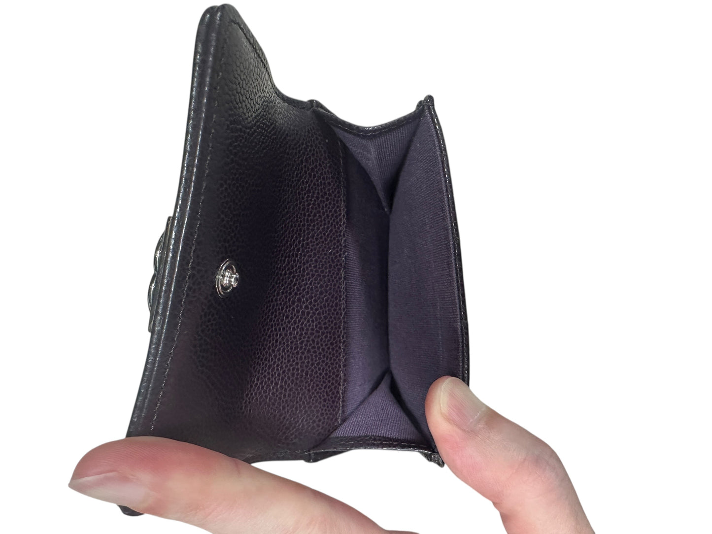 Chanel Boy Compact Tri-fold Wallet Caviar Leather Black -CH2101