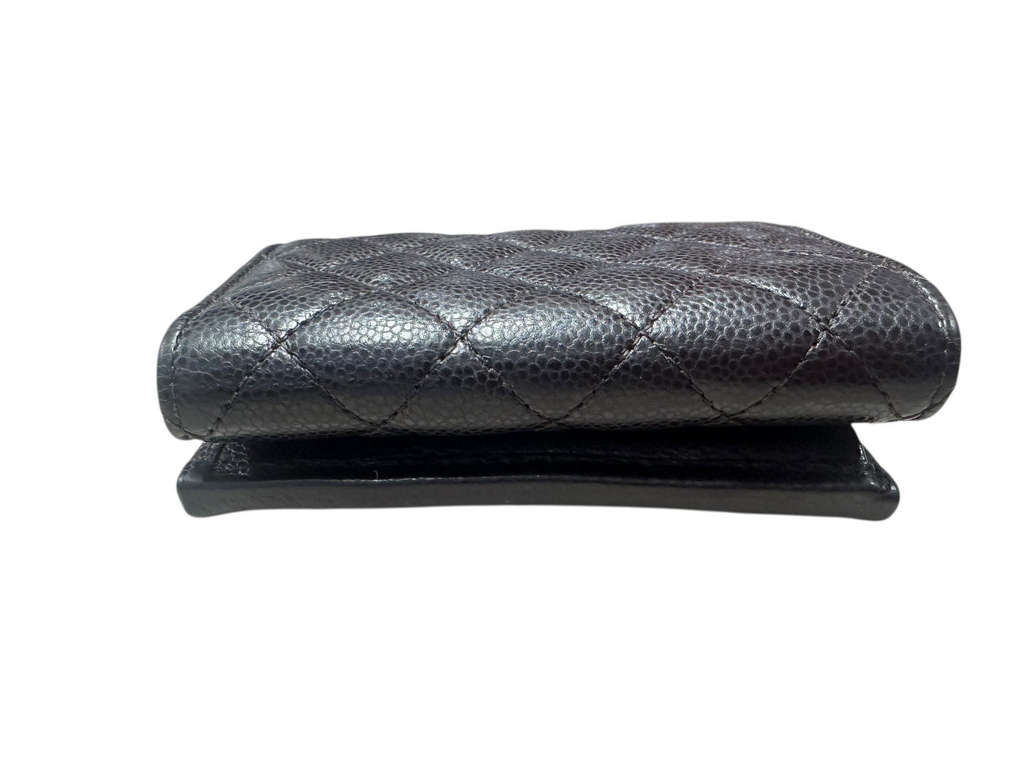 Chanel Boy Compact Tri-fold Wallet Caviar Leather Black -CH2101